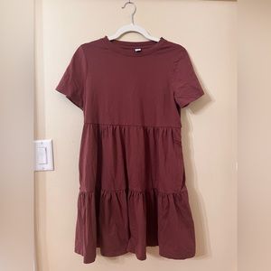 Tiered Mini Swing T-Shirt Dress For Women